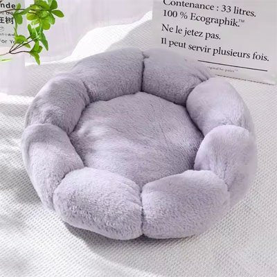 coussin pour chat mauve fleur sans chat