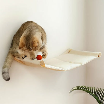 hamac pour chat mural joue balle rouge