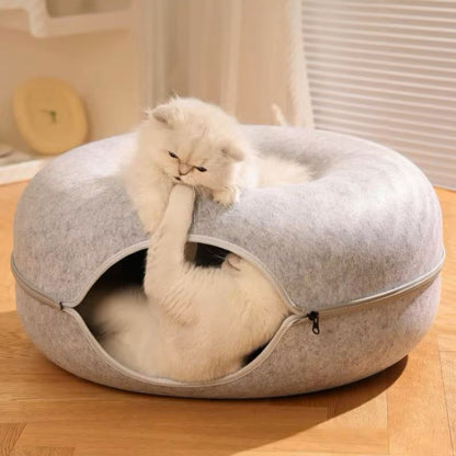 lit pour chat gris pale chats jouer