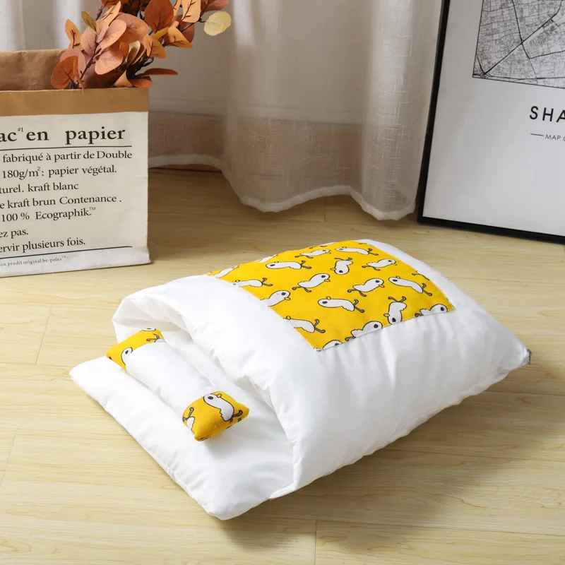 lit pour chat jaune canard