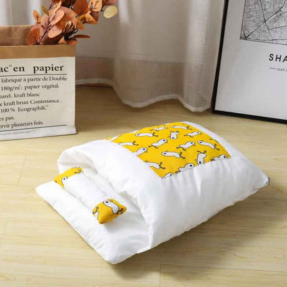 lit pour chat jaune canard