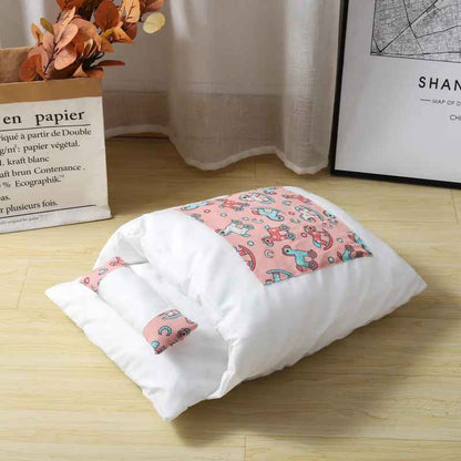 lit pour chat rose blanc