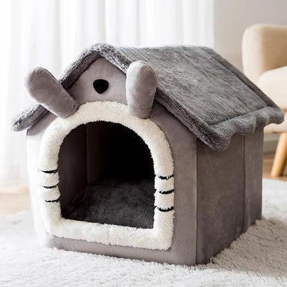 maison chat grise sans chat fond blanc