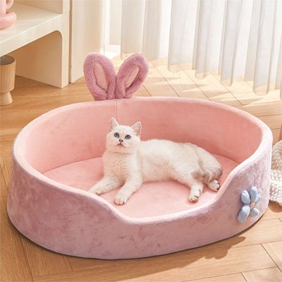 panier chat rose oreille lapin chat panier