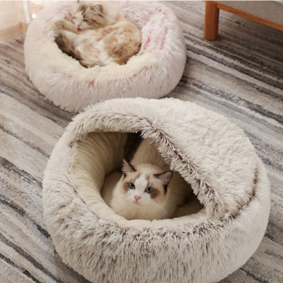 panier pour chat cocoon beige rose